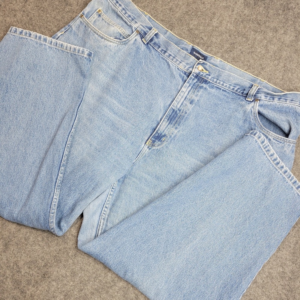 Harbor Bay Jeans Mens 52x30 Blue Denim Big & Tall DXL Straight Leg Weekend